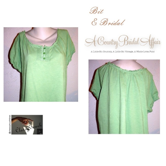 Bit & Bridal NWOt Green 100% Cotton Tunic Top - Picture 1 of 7